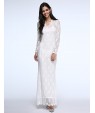 Women's Sexy Beach Casual Party Plus Size V Neck Bodycon Lace Maxi Dress