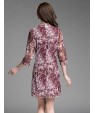 Women's Party/Cocktail / Plus Size Simple Sheath Dress,Print Stand Above Knee ? Sleeve Red / Gray Polyester Summer