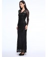 Women's Sexy Beach Casual Party Plus Size V Neck Bodycon Lace Maxi Dress