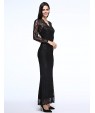 Women's Sexy Beach Casual Party Plus Size V Neck Bodycon Lace Maxi Dress