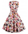 Womens Elegant Printed Vintage Style Swing Rockabilly Party Dress