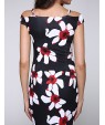 Women's Sexy Floral Bodycon Dress , V Neck Knee-length Cotton / Polyester