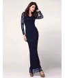 Women's Sexy Beach Casual Party Plus Size V Neck Bodycon Lace Maxi Dress