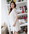 Women's Casual/Daily Cute Plus Size Dress U Neck Above Knee ? Length Sleeve Red / White / Black Summer