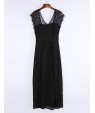 Women's Sexy / Club / Casual / Day Solid Sheath / Lace / Little Black Dress , Deep V Midi Polyester