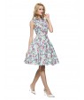  Women's 50s VTG Retro Floral Rockabilly Hepburn Pinup Cos Party Swing Dress 530